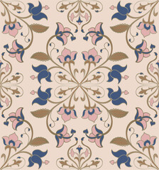 Vintage floral pattern. Pastel color background for textile, carpet, wallpaper. - 786754540