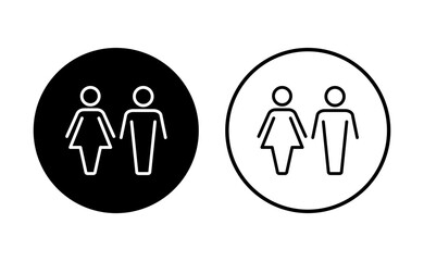 Man and woman icon set. male and female symbol