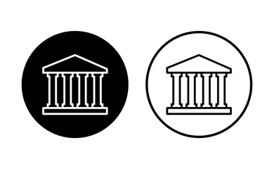 Bank icon set. bank vector icon, museum, university