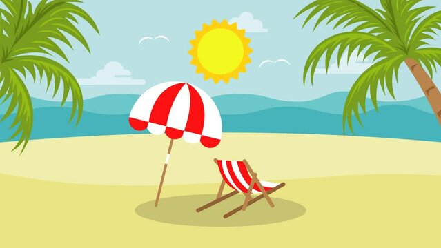 summer holiday on the beach 4k animation