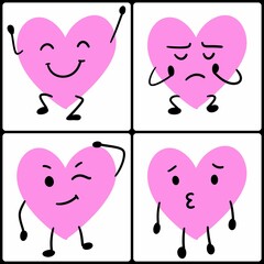 heart character expression emoticon illustration.