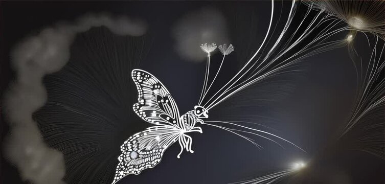 butterfly on black background