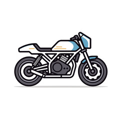 Fototapeta na wymiar Classic white motorcycle vector illustration