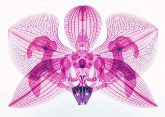 An orchid flower, stylised X-Ray illustration. 