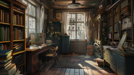 Naklejka premium レトロな書斎