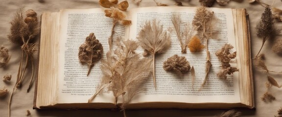 old book with flowers