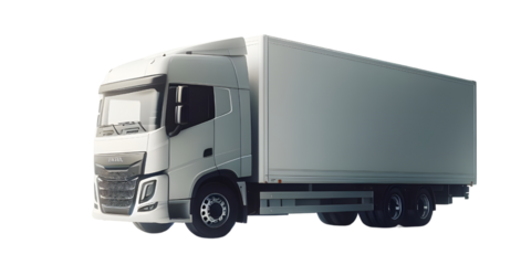 white truck isolated on white