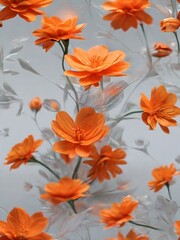 beautiful orange flower background. design for banner, poster, wallpaper, social media, web. generative ai