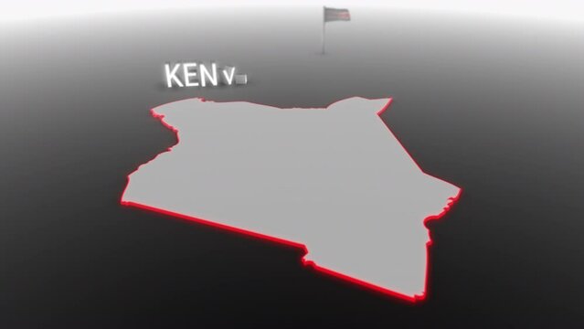 3d animated map of Kenya gets hit and fractured by the text &ldquo;Climate Crisis&rdquo;