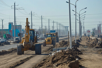 Road construction, road works