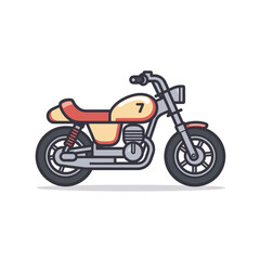 Fototapeta na wymiar Flat cartoon vector illustration of motorbike