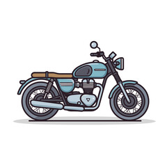 Flat cartoon vector illustration of motorcycle