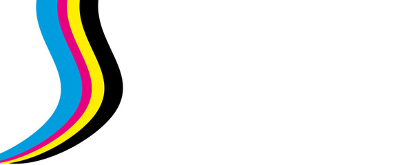 CMYK Stripe Line Swoosh Element Background Design. suit for banner, cover, poster, flyer, brochure, website, backdrop. vector Illustration