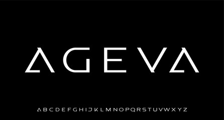 modern, futuristic modern geometric font	
