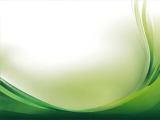 Soft green waves flowing on a gentle white gradient background.Generative AI