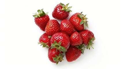 Top view of a bunch of strawberries