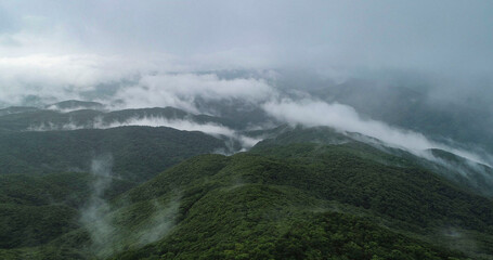 梅雨の奄美の山々