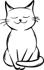 Cute Cat SVG with simple lines, cricut