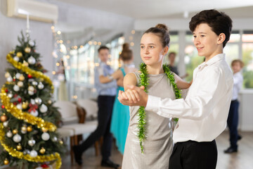 Viennese waltz performed by girls and boys during Christmas celebrations