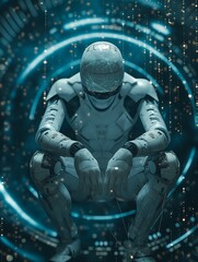 Advanced Humanoid Robot in Meditative Pose
