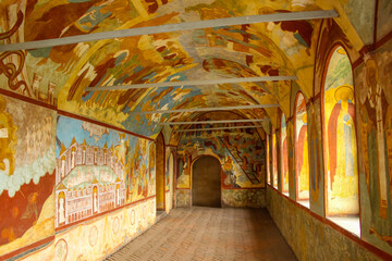Fototapeta na wymiar Church interior at Rostov Kremlin, Russia