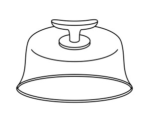 Microwave cover vector icon. Transparent plastic lid to protect against splashes, fat drops, steam. Kitchen dish - cap for oven plate. Hand drawn clipart isolated on white. Simple utensil clipart