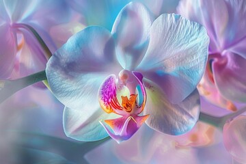 stunning closeup of white phalaenopsis orchid aigenerated floral artwork