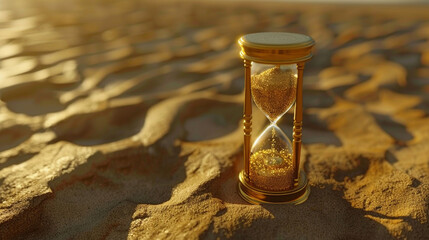 Hourglass in Desert Sand, Time Consumption, Time Concept