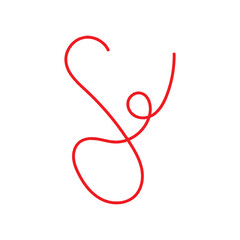 Red line thread vector