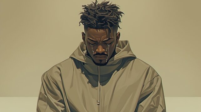 Homem jovem triste e solitário