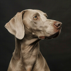 portrait of weimaraner breed dog