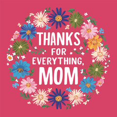 Happy mothers day event poster with mother and child 