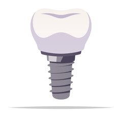 Dental implant artificial tooth vector isolated illustration