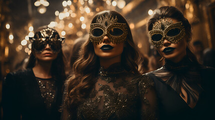 Masquerade ball - masks - formalwear - prom - formal dance - prom  - obrazy, fototapety, plakaty