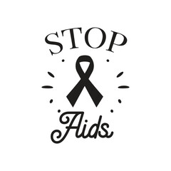 Stop Aids Vector Design on White Background - obrazy, fototapety, plakaty