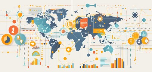 Global Economy and Social Media Connectivity Concept.