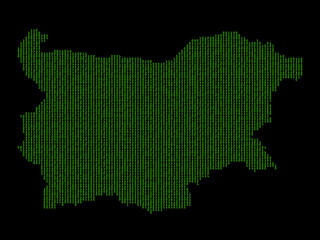 A sketching style of the map Bulgaria. An abstract image for a geographical design template. Image isolated on black background.