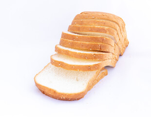 Fresh white bread on white isolated background