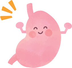 手描きの元気な胃のキャラクター