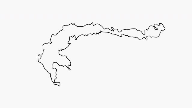 sketch map of Balkhash in Kazakhstan