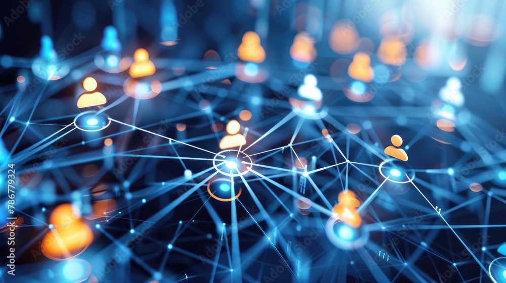 Poster concept of networking data information through internet search