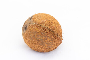 coconuts whole fruit isolated on white background with copy space.