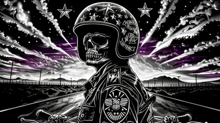 Disabled veterans  motorcycle club, freedom on the open road, brotherhood and bikes - obrazy, fototapety, plakaty