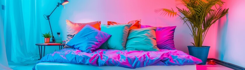 DIY enthusiast choosing bold colors for a bedroom makeover, creativity in every stroke