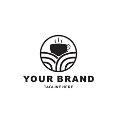 simple coffee logo in a black circle