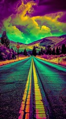 Fathers Day road trip, dads favorite music, open road, destinations unknown  916 - obrazy, fototapety, plakaty