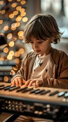 A Young Pianist Immersed in the Joy of Musical and Skill Development