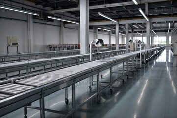 Interior of a modern factory for the production of food products.