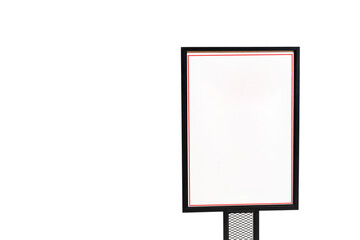Empty sign for copy space isolated on white background. mock up advertise display frame.