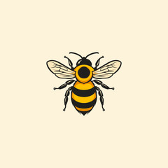 Bee logo design vector illustration template
